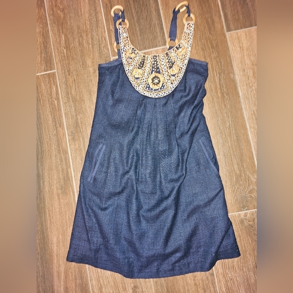 PLENTY by Tracy Reese Casual Beaded Embellished Tunic Silk Dress Sz 2